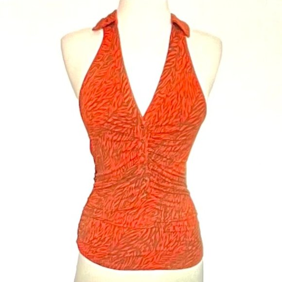 Free People Coco Printed Tank Top in Burnt Orange Combo (L) New With Tags - Picture 3 of 8